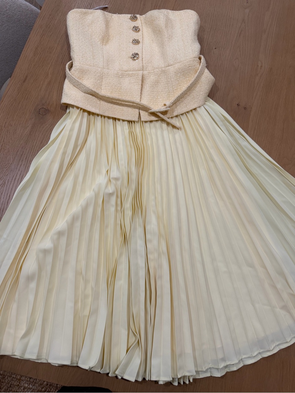 Club L London lemon  Pleated Midi Skirt